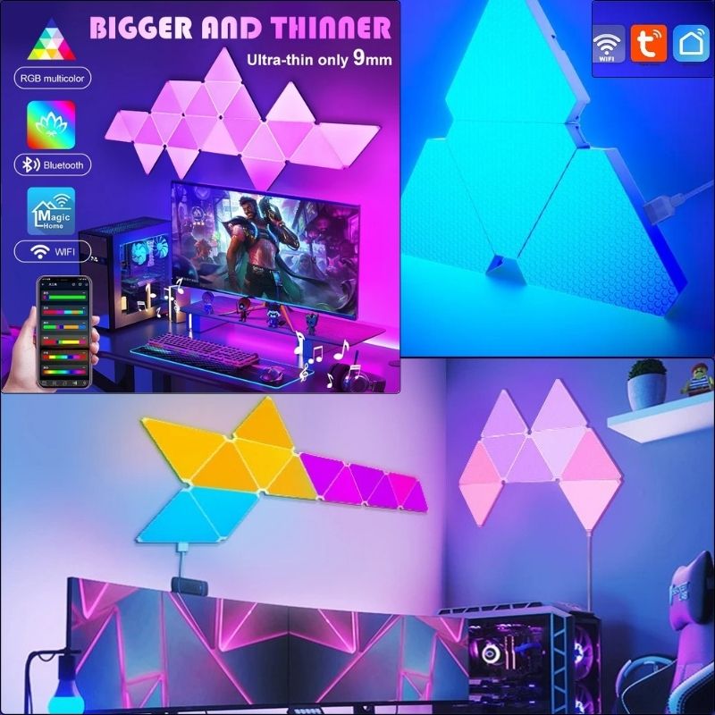 مصابيح الجدار الذكية الثلاثية LED RGB(6 قطع)