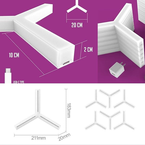 مصابيح الجدار الذكية LED RGB (Y)(7 قطع)