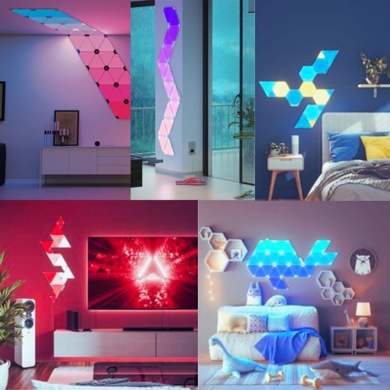 مصابيح الجدار الذكية الثلاثية LED RGB(6 قطع)