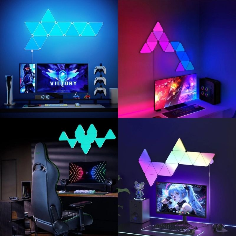 مصابيح الجدار الذكية الثلاثية LED RGB(6 قطع)
