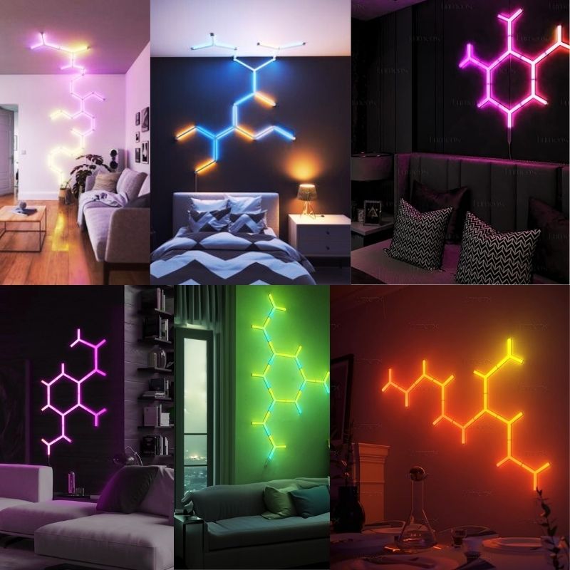 مصابيح الجدار الذكية LED RGB (Y)(7 قطع)